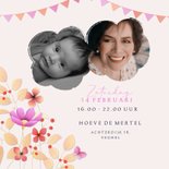 Uitnodiging feest prachtige geïllustreerde zomerse bloemen 2