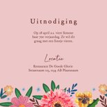 Uitnodiging feestje 70 bloemen botanisch lente 3