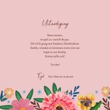 Uitnodiging feestje 80 bloemen botanisch lente 3