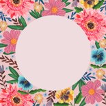 Uitnodiging feestje 80 bloemen botanisch lente Achterkant