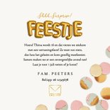 Uitnodiging feestje confetti goud pastel roze groen 3