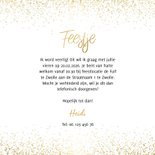 Uitnodiging feestje in goudlook en confetti 3