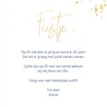 Uitnodiging feestje met goudlook 3