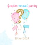 Uitnodiging gender reveal party balonnen 2