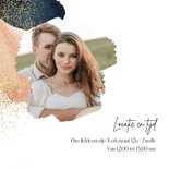 Uitnodiging genderreveal watercolour verfstreep goudlook 2