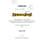 Uitnodiging geslaagd hip confetti goud foto  3