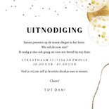 Uitnodiging 'Glitter&Glamour Party' goudlook wijn spetters 3