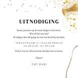 Uitnodiging 'Glitter&Glamour Party' goudlook wijn spetters 3