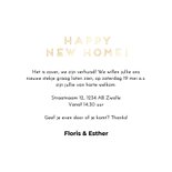 Uitnodiging housewarming cirkel goudlook met foto 3