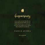 Uitnodiging housewarming jungle bladeren met gouden accenten 3