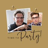 Uitnodiging 'Inhaal Party!' 50jaar bubbels goudlook glazen 2
