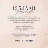 Uitnodiging jubileum 12,5 jaar getrouwd beige roze koper 3