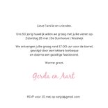 Uitnodiging jubileum stijlvolle bloemen oude meesters roze  3