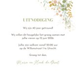 Uitnodiging jubileumfeest bloemen en hartjes  3