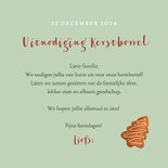 Uitnodiging kerstborrel met illustratie en kerstkoekjes 3