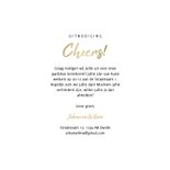 Uitnodiging kerstborrel proostende glazen met gouden cheers 3