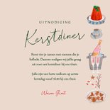 Uitnodiging kerstdiner doodle illustratie eten en drinken 3