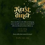 Uitnodiging kerstdiner goud groen sterren sparkle 3