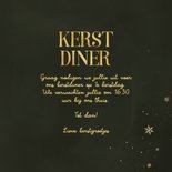 Uitnodiging kerstdiner groen sneeuwvlok goud 3