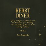 Uitnodiging kerstdiner groen sneeuwvlok goud 3