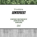 Uitnodiging lentefeest of communie stoere legerprint 3