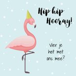 Uitnodiging met flamingo 2