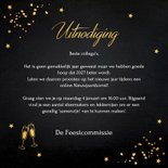 Uitnodiging nieuwjaarsborrel zwart goudlook sterren 2027 3