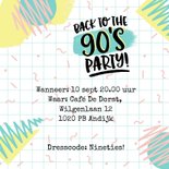 Uitnodiging nineties 90's feest party 2