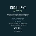 Uitnodiging party blauwe ballonnen met foto's confetti groen 3