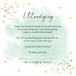 Uitnodiging pas getrouwd waterverf mintgroen goudlook 3