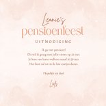 Uitnodiging pensioenfeest cocktail foto waterverf hartjes 3