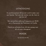 Uitnodiging retro 3d 1965 lijnen gekleurd zestig jaar 3