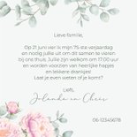 Uitnodiging roze pioenrozen met eucalyptus 3