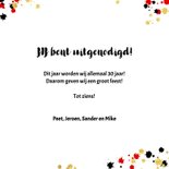 Uitnodiging stoere foto kaart met verfspatten 3