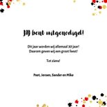 Uitnodiging stoere foto kaart met verfspatten 3