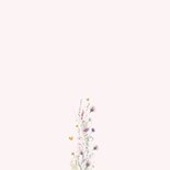 Uitnodiging tachtig jaar met lente bloemen en hartjes Achterkant