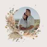 Uitnodiging trouwkaart boho krans pampas 2