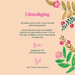 Uitnodiging tuinfeest bloemen en picknick kleed 3