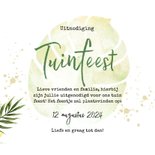 Uitnodiging tuinfeest met fruit en botanische bladeren 3