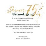 Uitnodiging verjaardag 75 jaar velvet goudfolie confetti 3