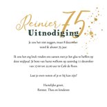 Uitnodiging verjaardag 75 jaar velvet goudfolie confetti 3
