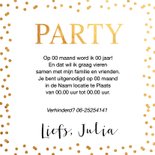 Uitnodiging verjaardag gouden confetti ballon 40 jaar 3