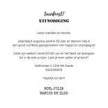 Uitnodiging verjaardag man met houten wegwijzers 3