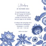 Uitnodiging verjaardagsfeest 60 Delfts blauw bloemen 3