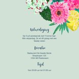 Uitnodiging verjaardagsfeest botanisch bloemen trendy  3