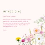 Uitnodiging verjaardagsfeest veldbloemen pastel 3