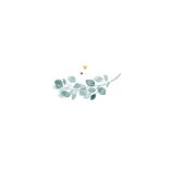 Uitnodiging voor doopsel van een botanische bloemenkrans Achterkant