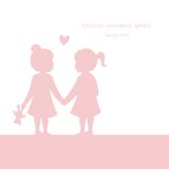 Uitnodiging voor opdraging van meisjes tweeling silhouet 2