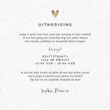 Uitnodiging vormsel meisje goud hartjes eucalyptus 3