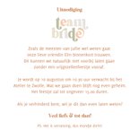 Uitnodiging vrijgezellenfeestje Team Bride met confetti 3
